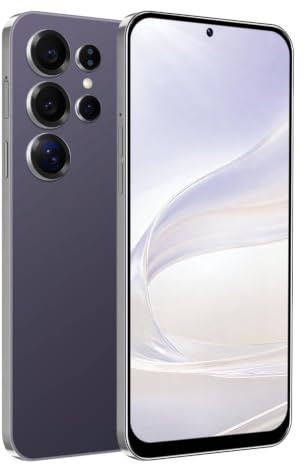 MTGud 4G Smartphone Desbloqueado, Android 12.0 Teléfonos móviles con Pantalla HD + 6.6'', 4GB + 32GB ROM / 256GB SD, 4G Dual SIM Dual Cámara, ID Cara + WiFi+GPS+OTG (S25Ultra-Dark Purple)