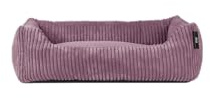 Rohrschneider Tierbett mit Wendekissen, Cordstoff, Braun, 55x42x15 cm, Antirutsch, Abnehmbar, für Haustiere (Altrosa)