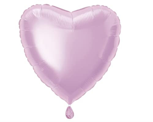Unique Party 52959 - 45 cm Palloncino a Elio in Foil a Forma di Cuore Color Rosa Pastello