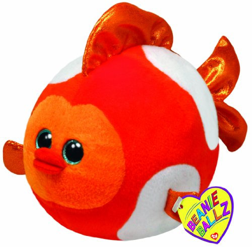 TY 7138038 - Bubbles Ball - Fisch orange, 12 cm, Beanie Ballz
