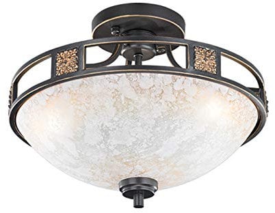 Trio Leuchten LED Deckenleuchte Quinta 608100324, Metall rostfarbig, Glas champagnerfarbig, exkl. 3x E27