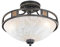 Trio Leuchten LED Deckenleuchte Quinta 608100324, Metall rostfarbig, Glas champagnerfarbig, exkl. 3x E27