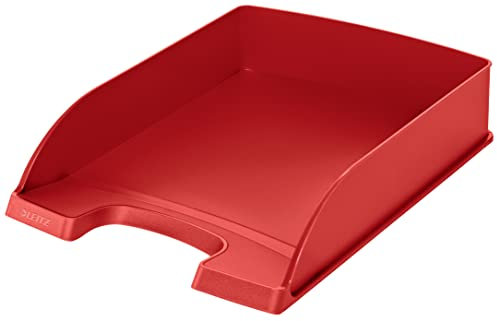 Leitz Briefkorb Standard A4, Briefablage in Premium-Qualität, Stapelbares Ablagefach als Schreibtisch-Organizer, Kombinierbar mit Plus-Serie, Hellrot, 52270020