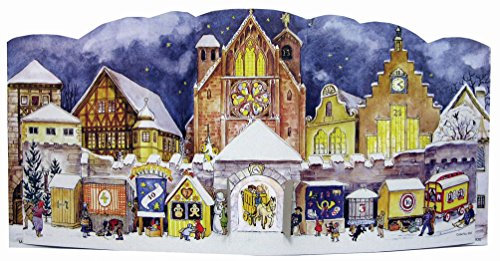 Nostalgischer Adventskalender/Weihnachtskalender mit Bildern und Glitzer Domplatz von 1947