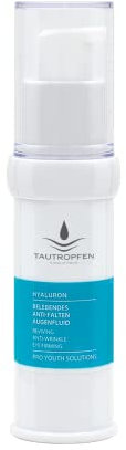 Hyaluron Augenfluid 15 ml – Belebendes Serum für intensive Feuchtigkeit, Glättung & Pflege – Anti-Aging Augengel, gegen müde Augen - Vegan & für empfindliche Haut geeignet -TAUTROPFEN Naturkosmetik