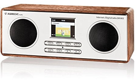 Albrecht DR 883 Digitalradio im Holzdesign mit Internet DAB+ UKW DLNA , Bluetooth , Farbdisplay , App-Funktion , Wecker und Sleeptimer