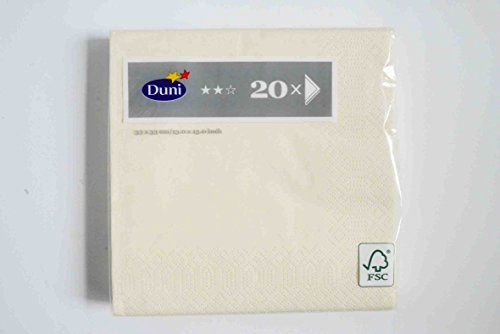 Duni Servietten 3lagig Tissue Uni champagne, 33 x 33 cm, 20 Stück