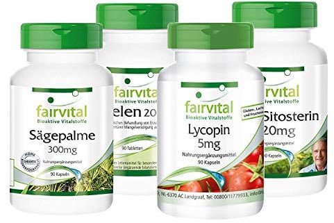 fairvital Prosta Set, 90 Tage Versorgung, mit Beta-Sitosterin, Sägepalme, Lycopin und Selen