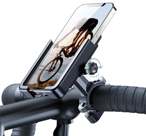 WOZINSKY Handyhalterung Fahrrad Handyhalterung Scooter Halterung Motorrad Lenkerhalterung E-Bike Halterung Universal Drehung 360° für Elektroroller Roller Xiaomi MI Mijia M365