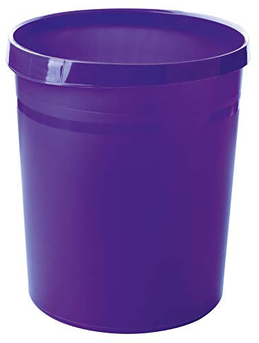 HAN Corbeille à papier GRIP - 15 corbeilles, corbeille à papier élégante, chic et robuste, capacité 18 litres, violet, 18190-57