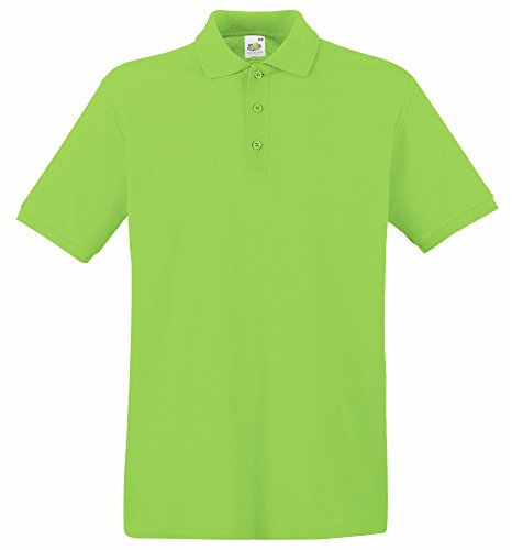Fruit of the Loom Men's Premium Short Sleeve Polo Shirt, Lime, Small