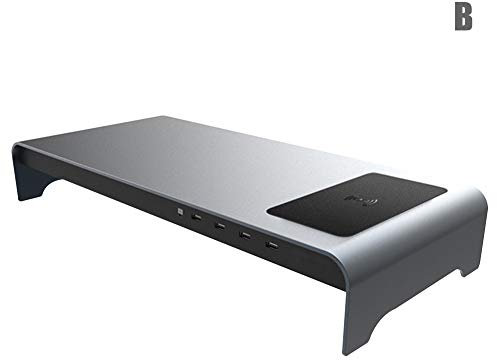 ECOSWAY Monitor-Ständer, Computer-Ständer, intelligente Basis, Aluminium-Legierung, mit USB 3.0-Anschluss (B)