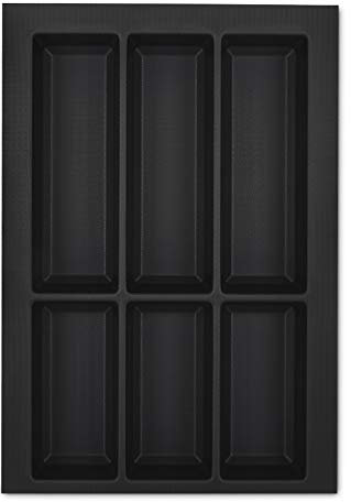 Orga-Box VII Design Besteckeinsatz schwarz 326 x 474 mm Besteckaufbewahrung für Schüller Schröder Küchen uvm. mit 40er Korpus