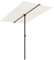 vidaXL Sombrilla de jardín con Palo de Aluminio Blanco Arena 2x1,5 m