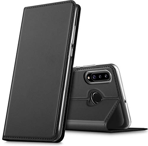 Verco Handyhülle für Samsung Galaxy A20s, Premium Handy Flip Cover für Samsung A20s Hülle [integr. Magnet] Book Case PU Leder Tasche, Schwarz