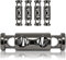 Kordel-Stopper Metall, Set aus 4 Stück, Kordel-Klemme, gerade Form (Doppel-Loch) für Seile, Jacken, Hand-Taschen, Farbe: Titan