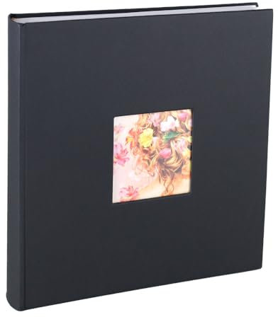 KM FOTO Bella Vista Fotoalbum 30x30 cm 100 weiße Seiten Seiten Jumbo Buchalbum Fotobuch: Farbe: Schwarz