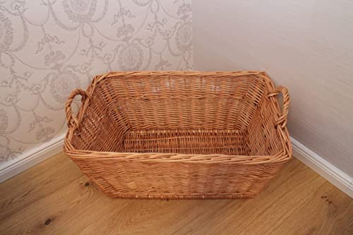 Marcus´ Weidenhandel Wäschekorb aus Weide in 4 Varianten Tragekorb Wäschebox Weidenkorb Babykorb Babybett Weide (Nr.2= 60cm)