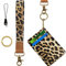 Altally Schlüsselanhänger für Damen, Handgelenk, Abzeichen, Schlüsselband, Kartenhalter, leopard, Groß