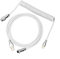 EPOMAKER MIX Type C Coiled Cable 1.8m, Type-C To USB A, TPU Mechanical Keyboard Cable with Detachable Aviator Connector for Gaming Keyboard (White)