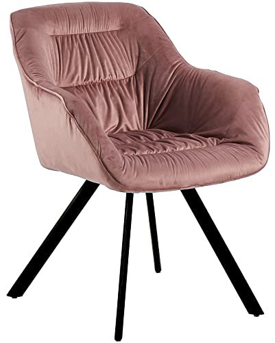 TRISENS Moderne Esszimmerstühle - schicke Esstischstühle in Velvetoptik gepolsterte Stühle für Wohn- und Esszimmer, Farbe:Altrosa dunkel, Menge:1 St.