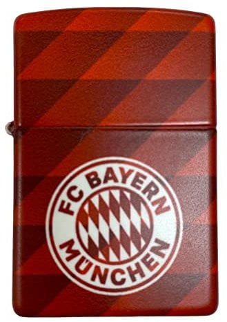 Original Zippo Feuerzeug FC Bayern München rot 540° matt Druck NEU Stadion Design - Sturmfeuerzeug Lighter FCB Fan