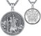 Heiliger Christophorus Anhänger Sterling Silber 925 St.Christopher Halskette Saint Christophorus Kette Religiöse Medaille Schmuck für Frauen und Männer