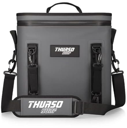 THURSO SURF Schwimmende Kühltasche für 24 Dosen | Bis zu 48h Kühlung | Wasserdicht & Mit Befestigungsklipp für SUP, Kajak | Leicht & Tragbar für Camping, Strand, Abenteuer (Grau)