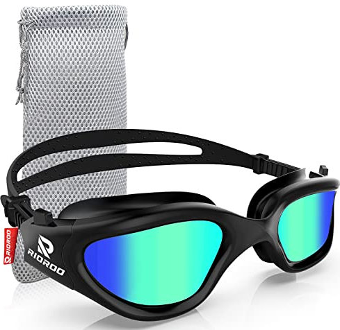 RIOROO Schwimmbrille,Polarisiert Schwimmbrille für Herren Damen Jugendliche,Anti-Beschlag UV-Schutz Kein Auslaufen Verstellbar Gurt Komfort Profi Taucherbrille Schwimmbrillen für Erwachsene