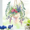 wolga-kreativ Fenstersticker Fensterbilder Glasdekorfolie Motiv Fensterfolie Fenstertattoo Hängende Blumenranke Hängepflanzen Deko Küchenfenster wiederverwendbar selbstklebend Sichtschutz
