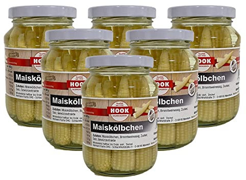 Hook - Ciabattine di mais, 6 x 190 g, delizioso contorno ad ogni pasto, ricco di sostanze nutritive come fibre, vitamine e minerali, a carne, pesce o piatti vegetariani