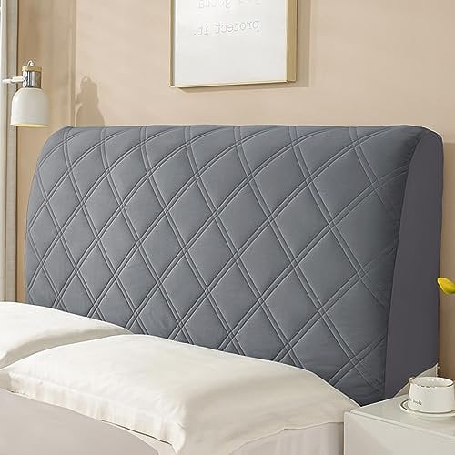 YOHOCS Stretch Bett Kopfteil Husse, Bett Kopf Rückenlehne Staubdichte Bezug, Dehnbare Saubdichte Schutzhülle für eine Vielzahl von Bettköpfen,Dark Grey,200cm
