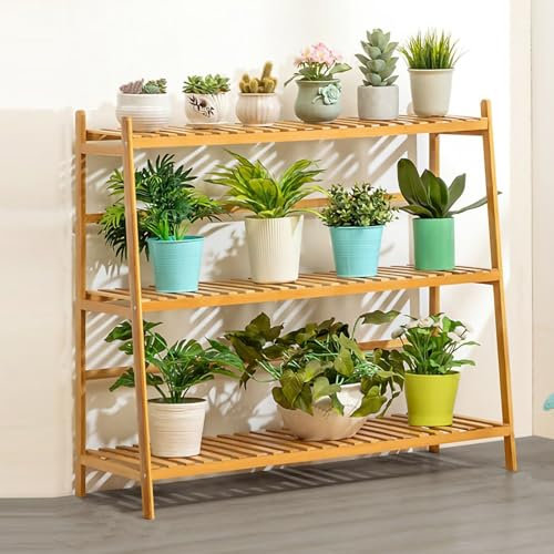 JSLJJBD Tall Plant Stand,outdoor For Multiple Plants,large Tall Plant Shelf Rack,ladder Flower Stand Suitable For Indoor And Outdoor Gardens And Other Scenes 100×36×90cm Woodcolor