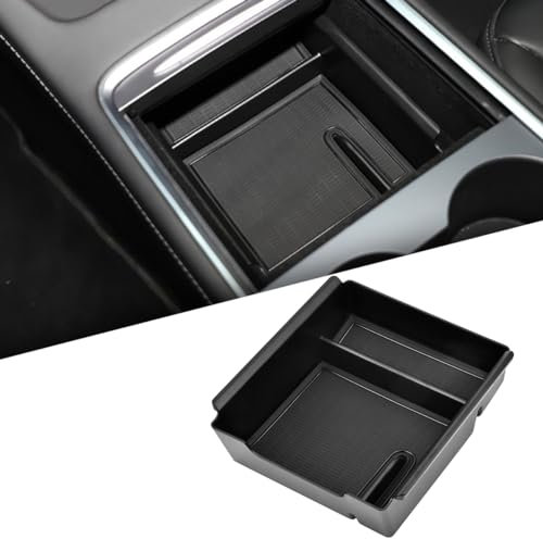HUMOKI Car Tray for Tesla Model 3, Model 3 and Y Armrest Console Organizer for Tesla, Model 3/y Center Console Crganizer Tray, Center Console Organizer, Storage Box for Tesla | Black