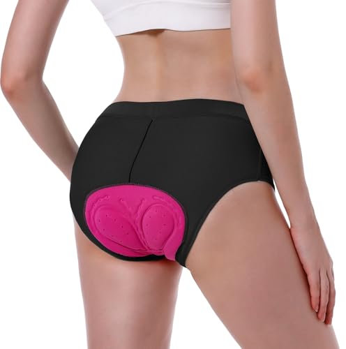 FEIXIANG Damen Radunterhose, Radlerhose Kurz Fahrradhose Fahrrad Unterwäsche mit 4D Gel Gepolstert, Fahrradunterhose Atmungsaktiv Schnelltrocknend Radhose Radfahrunterhose