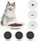 Hejo 3PCS Ceramic Cat Bowls, 5.9in Non-Slip Flat Design Pet Feeding Dishes - Cat Food Plates for Kitten, Rabbit, Hamster with Anti-Tip Base (Durable & Easy Clean)