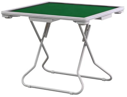 MegLob Table du Ménage Mahjong, Table De Cartes Multifonctionnelles Pliante, Table De Jeu De Conseil Domino Pliable De Style Chinois pour 4 Joueurs,Green a