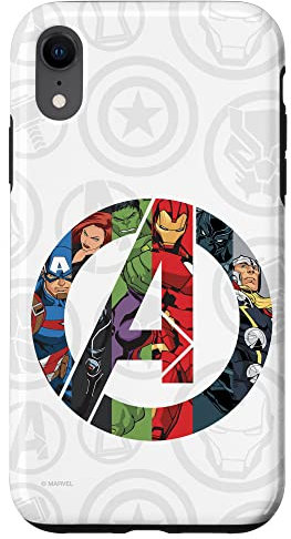 Marvel Avengers A Logo with Super Heroes Case for iPhone XR