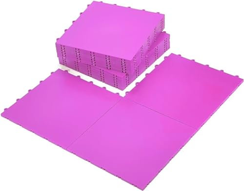 InOut Flooring 15 Purple Tiles - High Durability Colored Flooring Tiles - Interlocking Versatile Training Surface - Roller Skate Indoor&Outdoor, Dance Floor Tiles, Basketball Tiles…