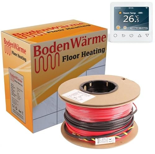 Electric Underfloor Heating Cable Kit. 150w /m² Loose Wire Under Tile Heating (Including Wifi Thermostat) (White, 1.5m²)