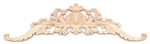 ZONADAH 30x8cm Wood Carved Onlays Appliques Carving Overlay Craft Decals Decorative Light Door Decors Wall Decors for Cabinets Windows Mirrors Furniture Doll Bed Stairs