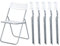 Liink1Ga Klappstuhl Gartenstühle 6er Set, Campingstuhl Faltbarer Campingstühle Klappstuhl Konferenzstuhl Besucherstuhl Garten Camping Stuhl bis 150 kg,Kunststoffsitz und Metallrahmen,Weiß&Silber