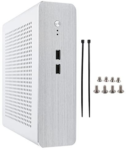 Mini ITX – Boîtier en alliage d'aluminium, châssis ITX, compatible avec carte mère de 17 x 17 cm, prend en charge 4 ventilateurs 4010, boîtier fin à monter soi-même pour bureau (USB 2.0)