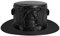 HINGTAT Steampunk Pest Arzt Hut PU Leder Schwarz Flat Top Flame Magic Hut für Kostüm Damen Herren Prop Halloween Cosplay