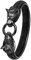 JewelryWe Wikinger Wolf Armband Herren: Schwarz Edelstahl Gegenüber Wolfskopf Chunky Elastisches Armreif Stretcharmband mit Ring Vintage Punk Hip Hop Manschette Viking Amulett Schmuck Geschenk