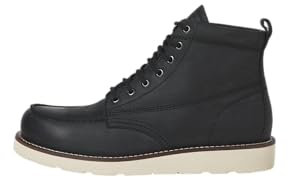 JACK & JONES Jfwtoronto Leather Boot Styd Ln, Botas de Piel Hombre, Negro, 45 EU