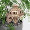 Woodland Outpost 3D Wooden Puzzle for Adults and Kids - Includes LED Lights, Acrylic Stake, and Assembly Tools, DIY Kit for Home or Plant Decor, 121 Pieces (Battery not Included) by Tiny Tree Houses