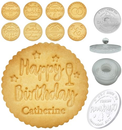 Personalisierter Keksstempel zum Backen von Plätzchen, Geburtstag, benutzerdefinierte Keksausstecher, Stempel mit Familiennamen, Weihnachten, Hochzeit, Babyparty