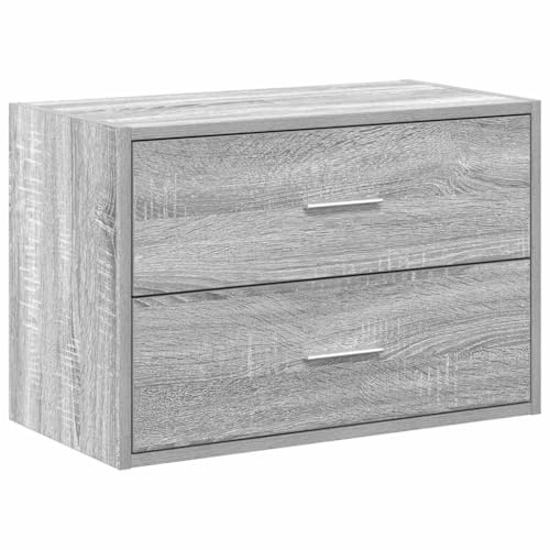 vidaXL Schrank mit 2 Schubladen Grau Sonoma 60x31x40 cm Holzwerkstoff, Aufbewahrungsschrank, Sideboard, Sideboard-Buffetschrank, Vitrine