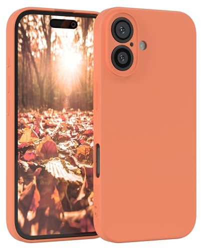 EAZY CASE - Silikonhülle für iPhone 16 Hülle Silikon Case weich stoßfeste Handyhülle iPhone 16 Schutzhülle mit Kameraschutz Dünn Premium Schutz Cover TPU Phone Bumper in Orange